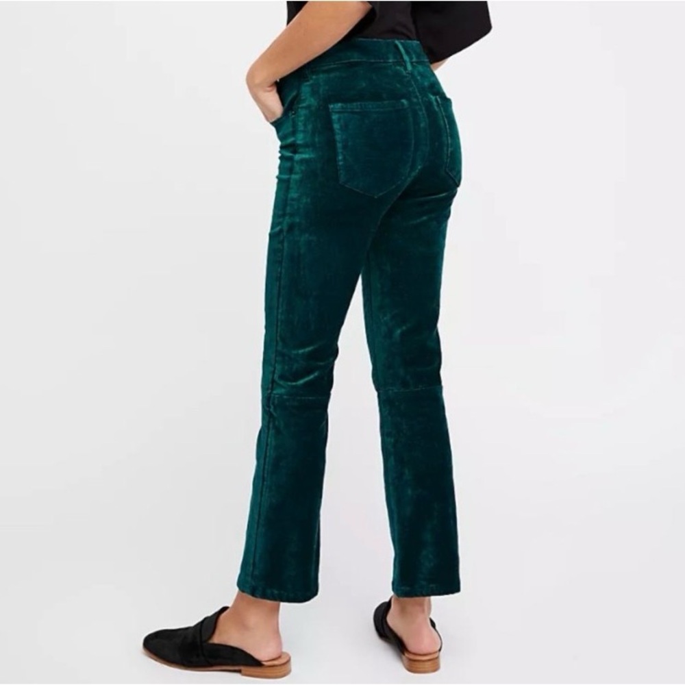 Free People Dark Green Velvet Pants - Picture 9 of 10